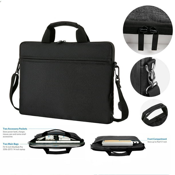 s:15.711.83.9inch Itemship Classic Man Waterproof Durable Black Color Oxford Laptop Bag Fit for 14 Inches Laptop 